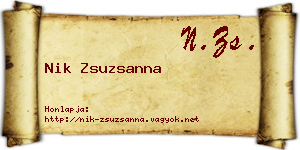 Nik Zsuzsanna névjegykártya